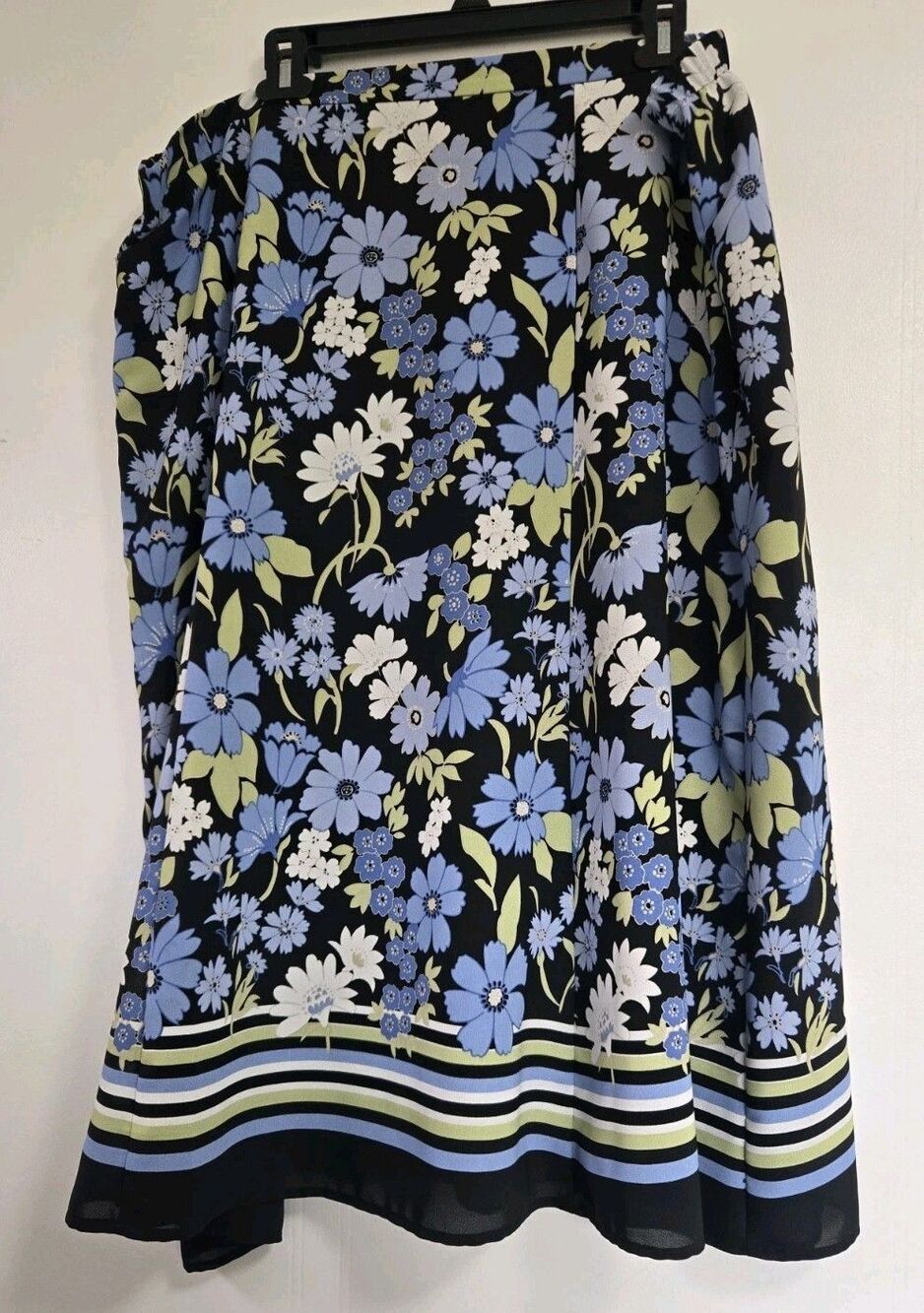Alfred Dunner Skirt Womens 20W Plus Boho Dark Floral Cottagecore Spring Festival